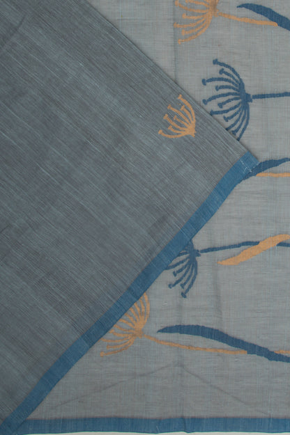 Ponduru Handspun Cotton Butta Grey Saree