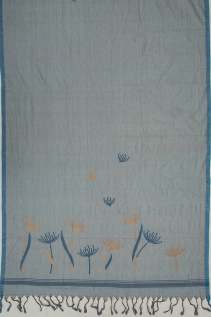 Ponduru Handspun Cotton Butta Grey Saree
