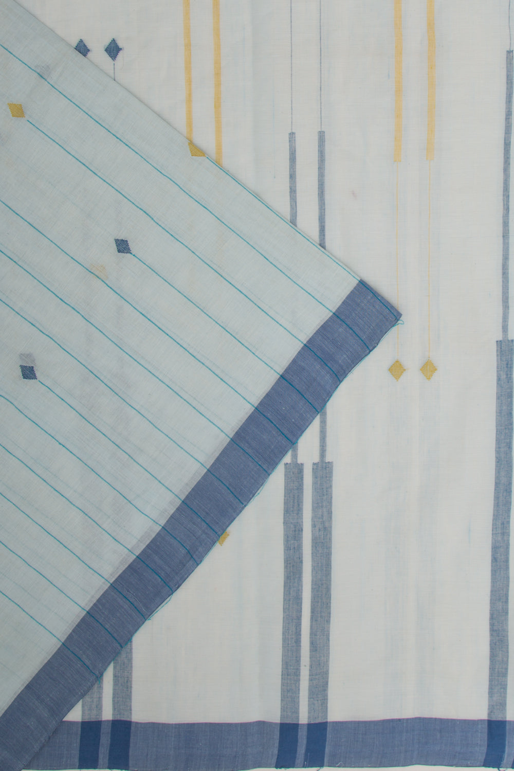 Ponduru Handspun Cotton Plain Pastel Blue Saree
