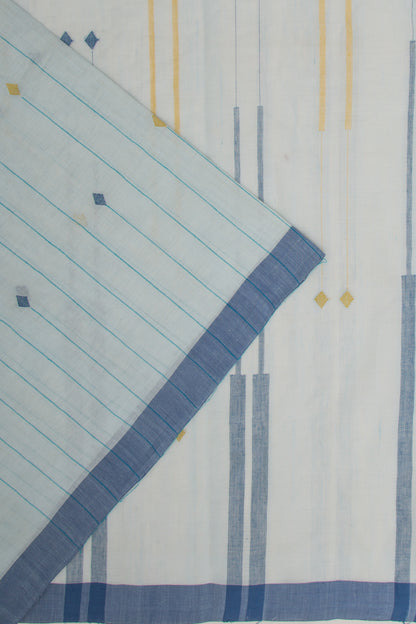 Ponduru Handspun Cotton Plain Pastel Blue Saree