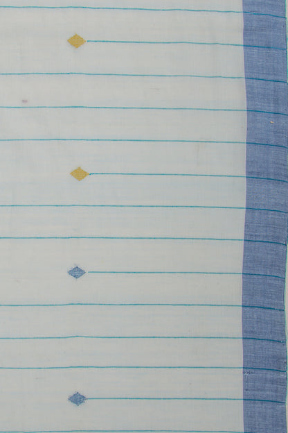 Ponduru Handspun Cotton Plain Pastel Blue Saree