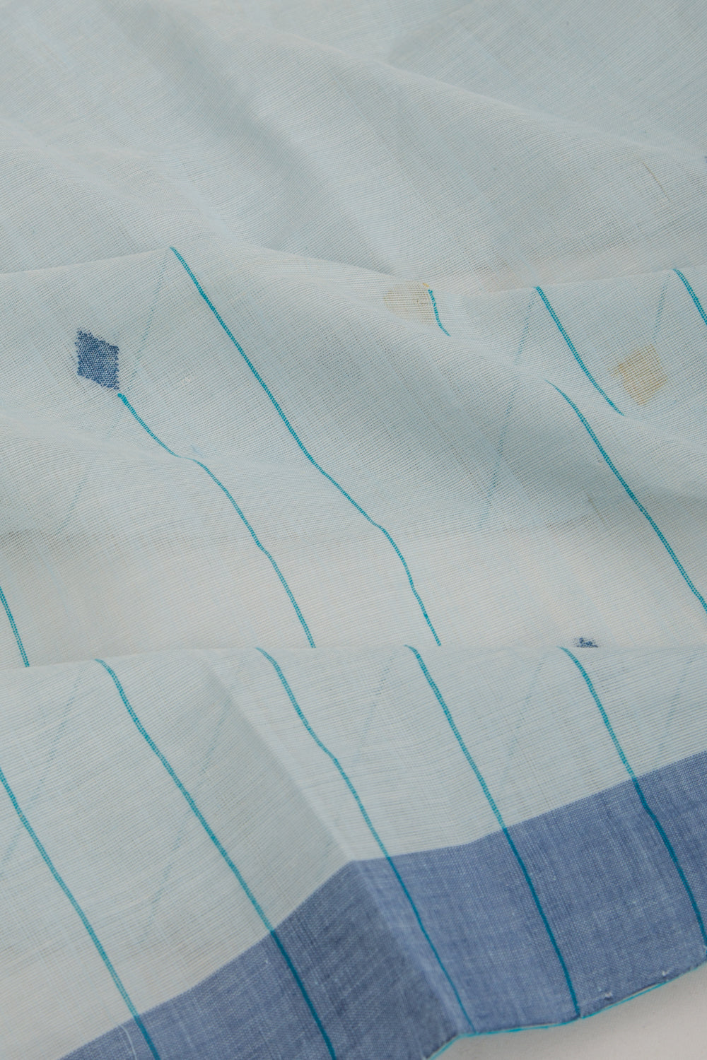 Ponduru Handspun Cotton Plain Pastel Blue Saree