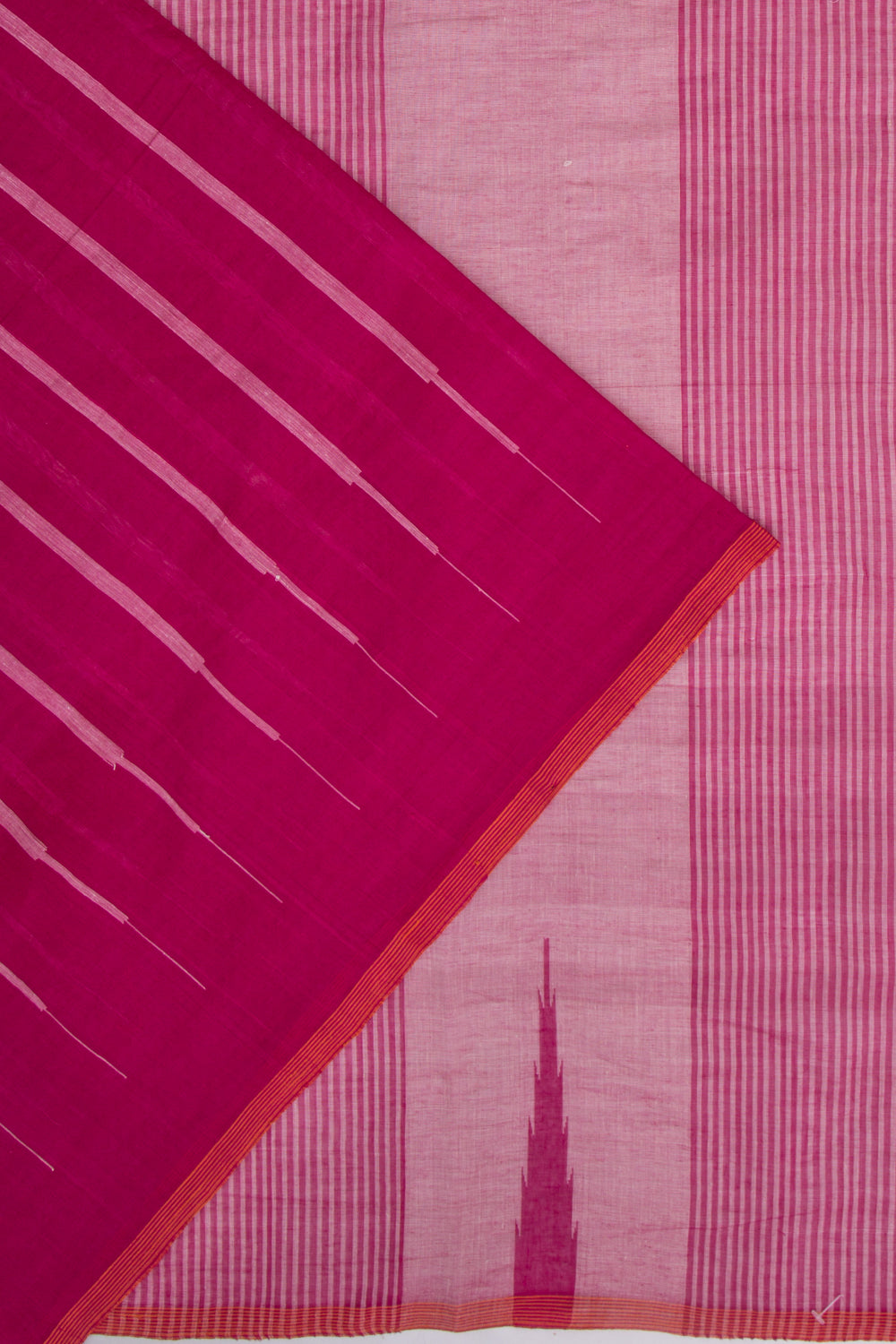Ponduru Handspun Cotton Vertical Lines Pink Saree