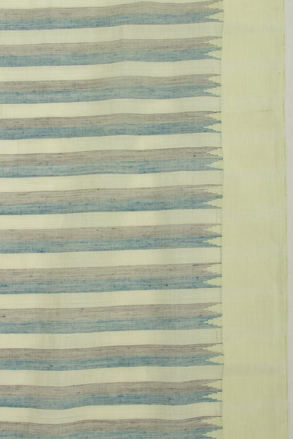 Ponduru Handspun Cotton Vertical Lines Pastel Green Saree