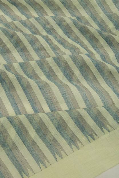 Ponduru Handspun Cotton Vertical Lines Pastel Green Saree