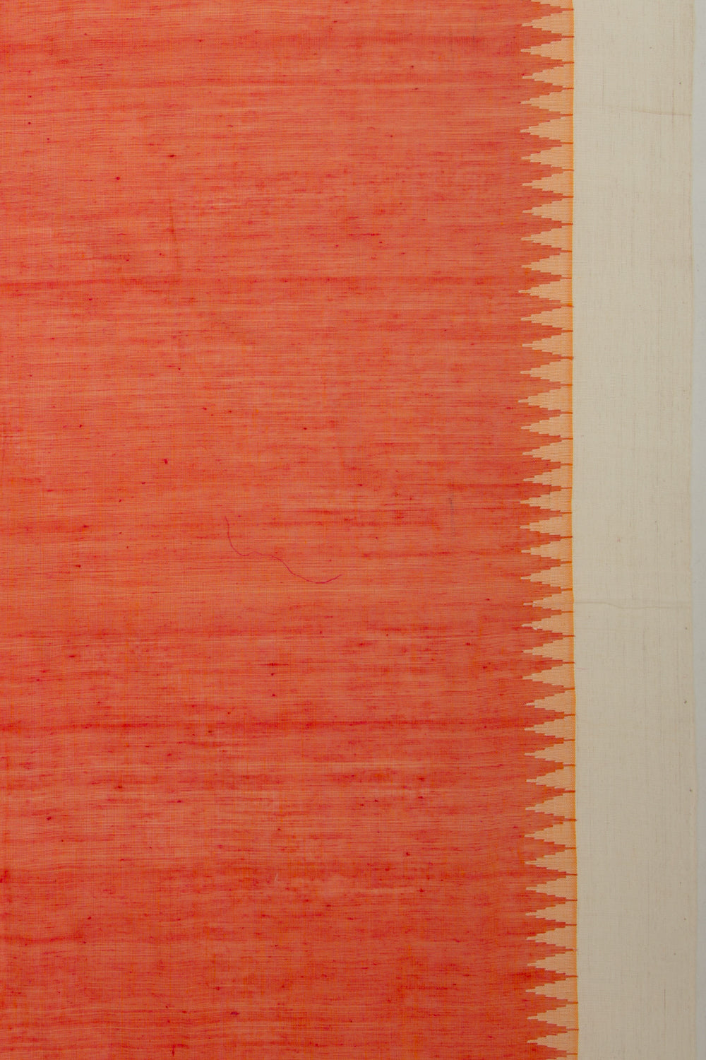Ponduru Handspun Cotton Plain Orange Saree