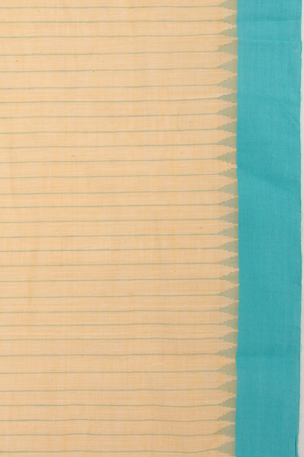 Ponduru Handspun Cotton Vertical Lines Pastel Orange Saree