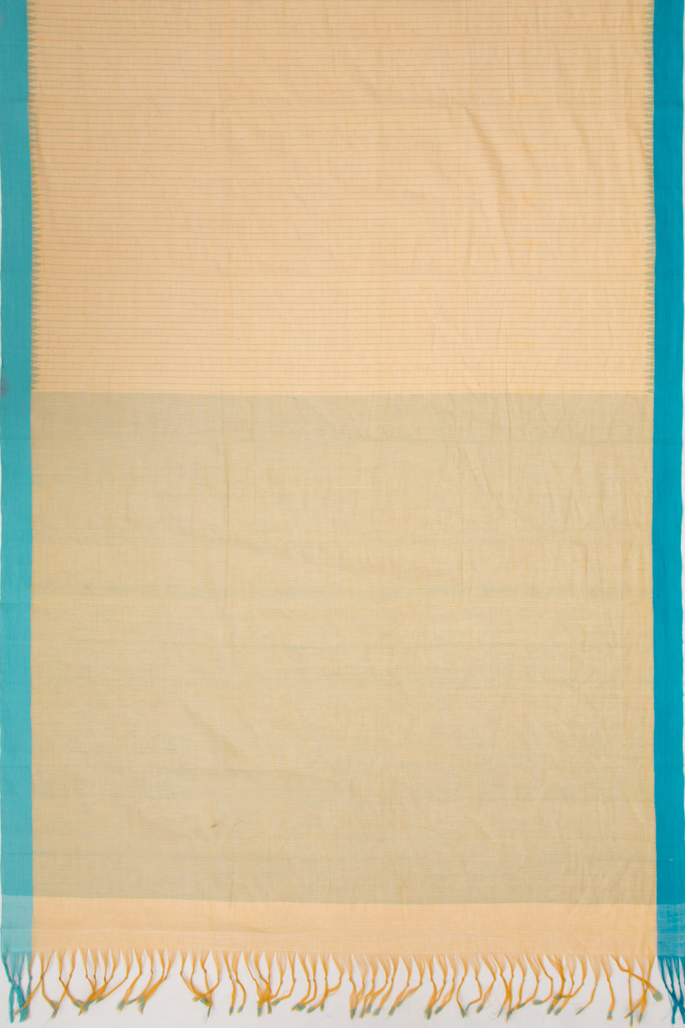 Ponduru Handspun Cotton Vertical Lines Pastel Orange Saree