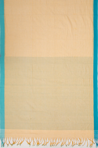 Ponduru Handspun Cotton Vertical Lines Pastel Orange Saree