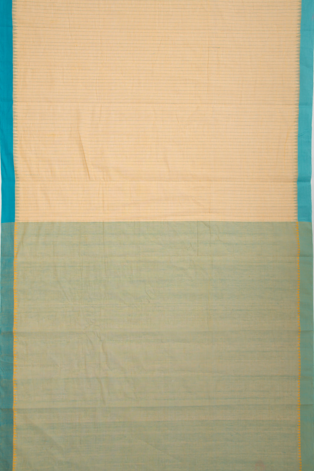 Ponduru Handspun Cotton Vertical Lines Pastel Orange Saree