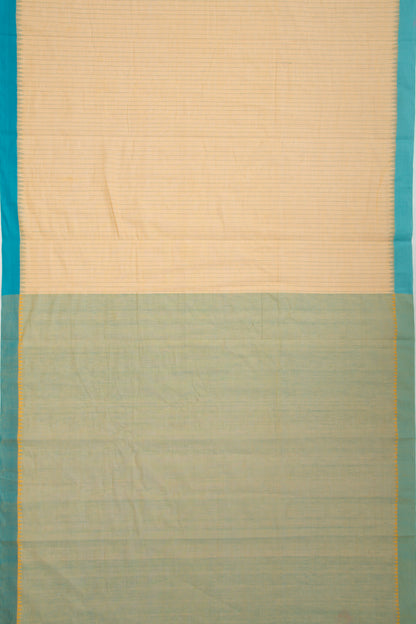 Ponduru Handspun Cotton Vertical Lines Pastel Orange Saree