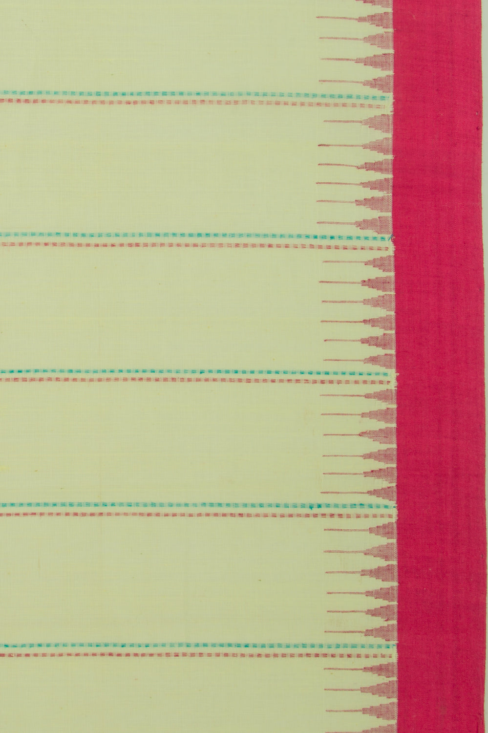 Ponduru Handspun Cotton Vertical Lines Pastel Green Saree