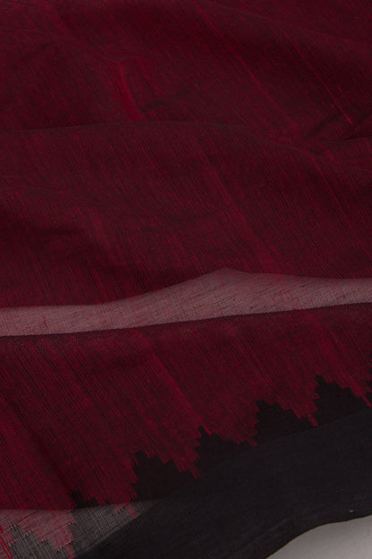 Ponduru Handspun Cotton Plain Maroon Saree