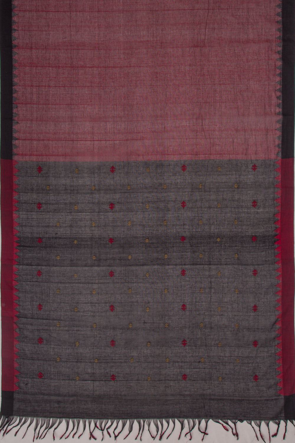 Ponduru Handspun Cotton Plain Maroon Saree