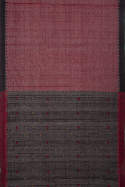 Ponduru Handspun Cotton Plain Maroon Saree