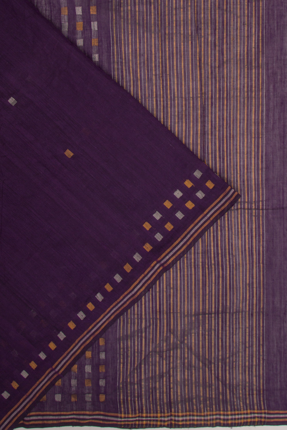Ponduru Handspun Cotton Butta Violet Saree