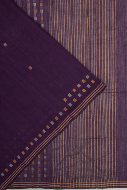 Ponduru Handspun Cotton Butta Violet Saree