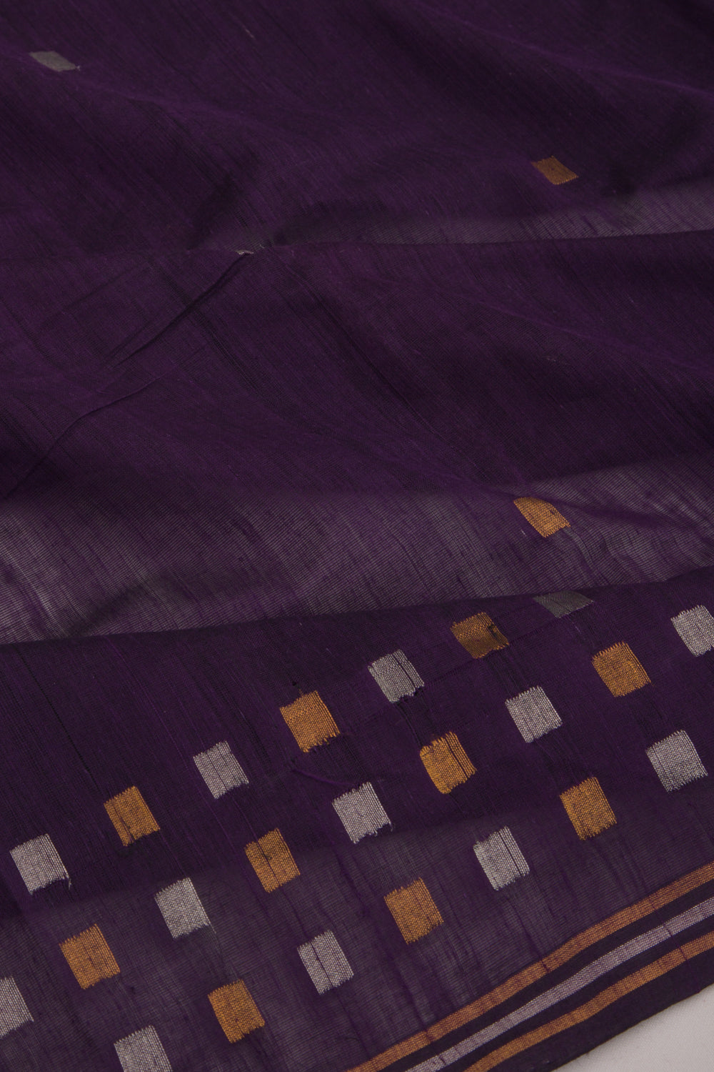 Ponduru Handspun Cotton Butta Violet Saree