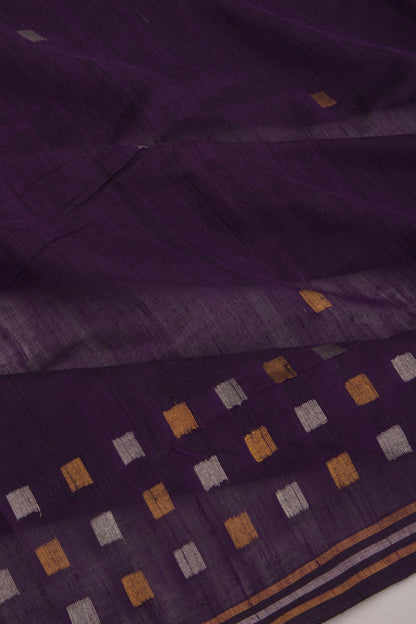 Ponduru Handspun Cotton Butta Violet Saree