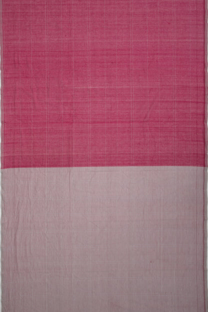 Ponduru Handspun Cotton Checks And Butta Purple Saree