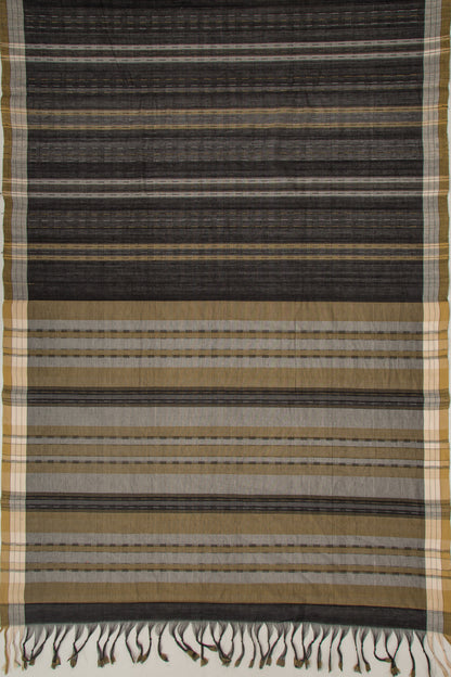 Ponduru Handspun Cotton Vertical Lines Black Saree