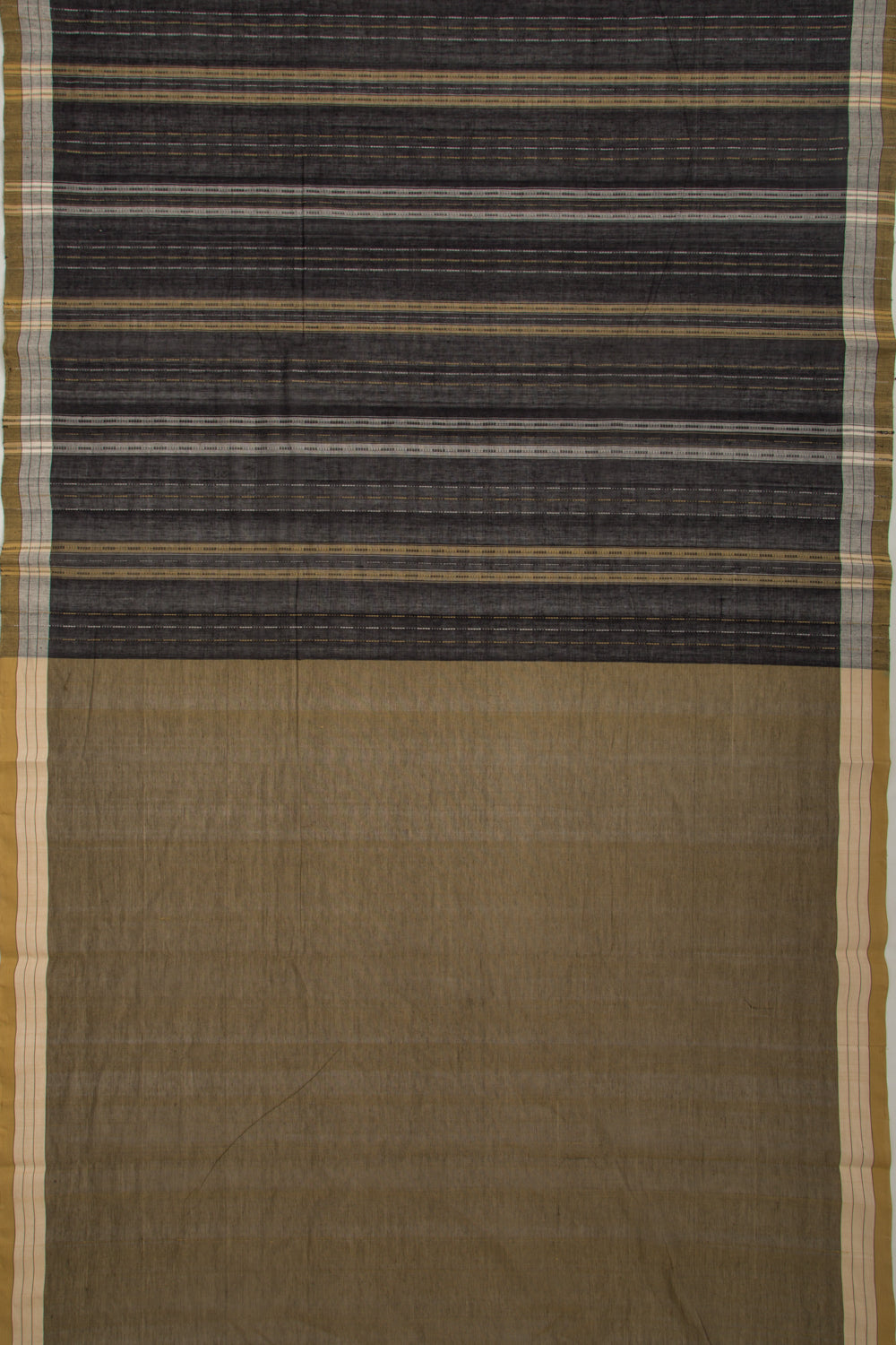 Ponduru Handspun Cotton Vertical Lines Black Saree