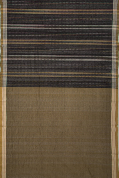 Ponduru Handspun Cotton Vertical Lines Black Saree