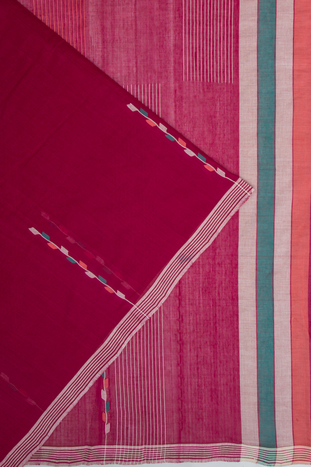 Ponduru Handspun Cotton Plain Maroon Saree