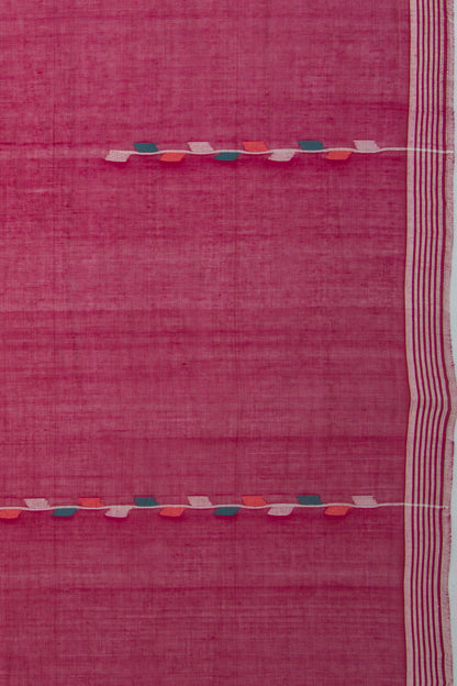 Ponduru Handspun Cotton Plain Maroon Saree