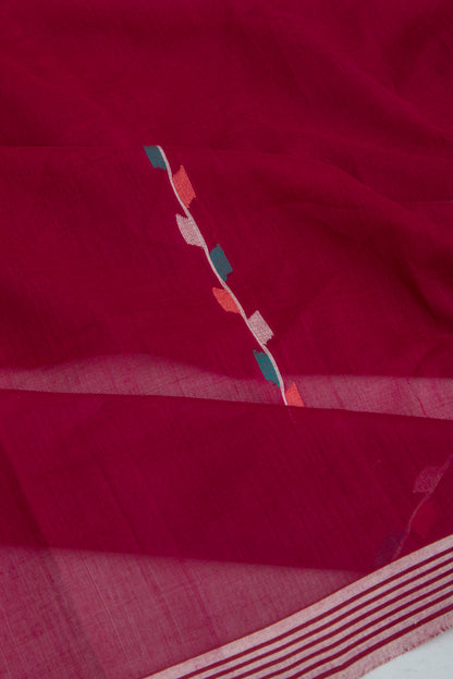 Ponduru Handspun Cotton Plain Maroon Saree