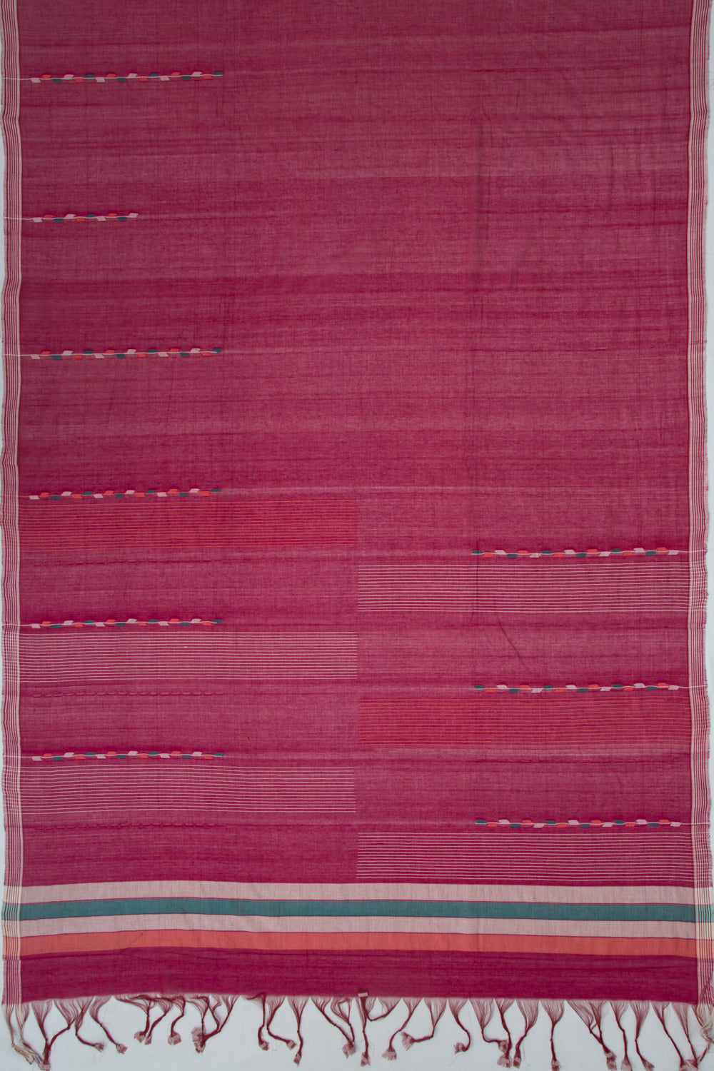 Ponduru Handspun Cotton Plain Maroon Saree