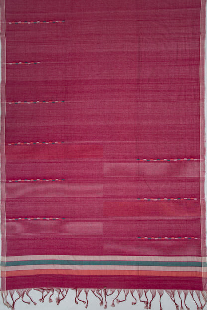 Ponduru Handspun Cotton Plain Maroon Saree