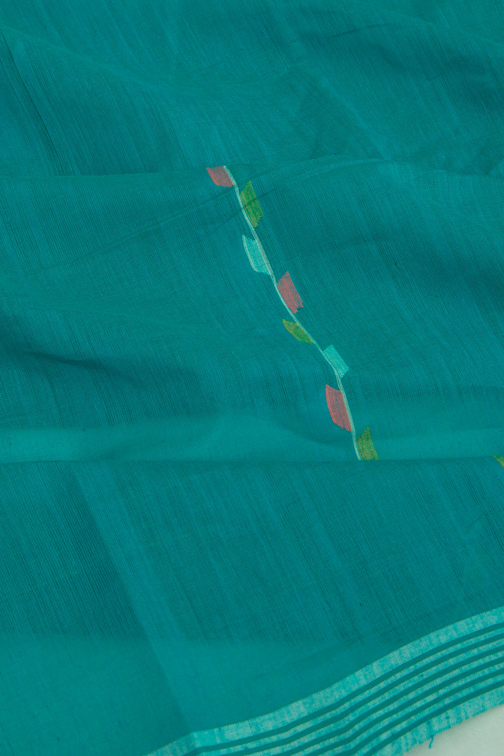 Ponduru Handspun Cotton Plain Sky Blue Saree