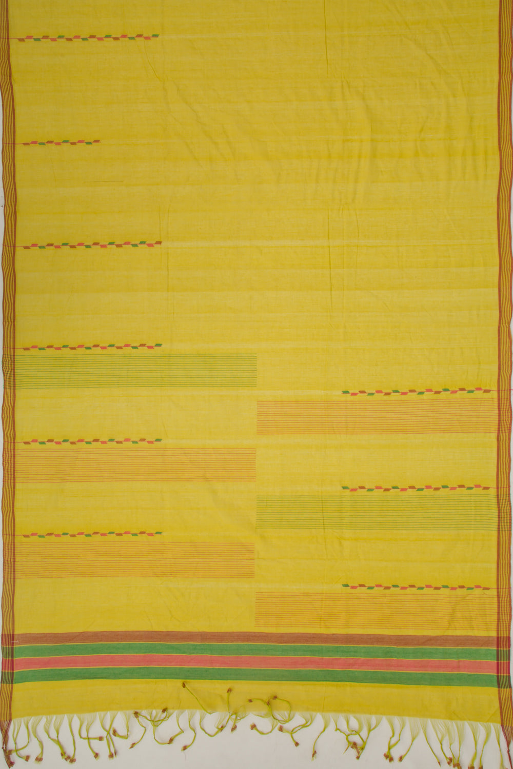 Ponduru Handspun Cotton Plain Mehendi Green Saree