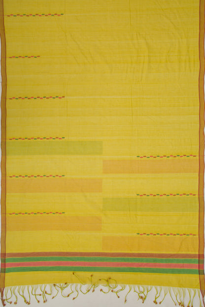 Ponduru Handspun Cotton Plain Mehendi Green Saree