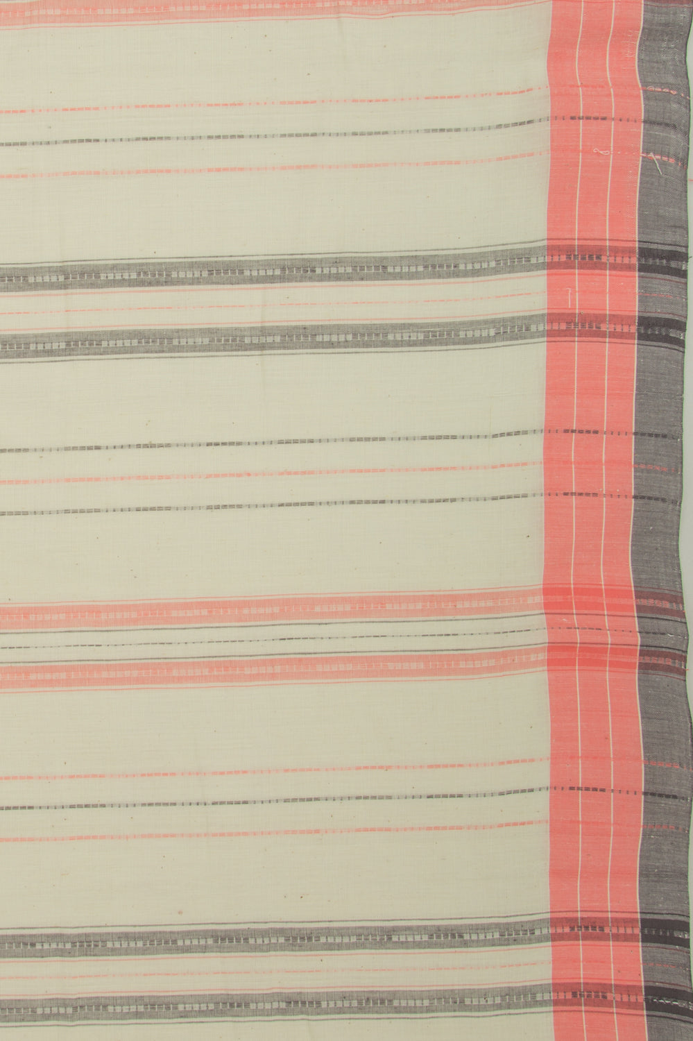 Ponduru Handspun Cotton Vertical Lines Cream Saree