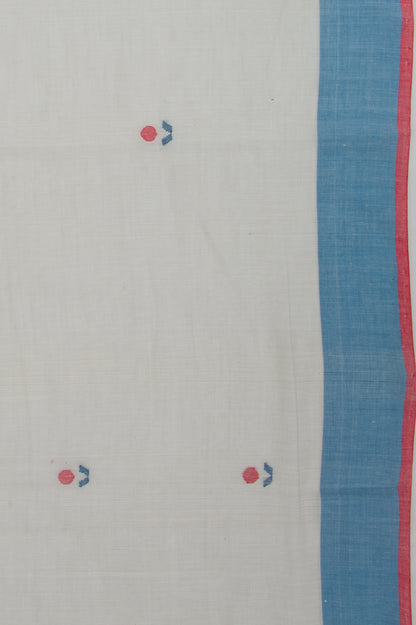 Ponduru Handspun Cotton Butta Pastel Grey Saree