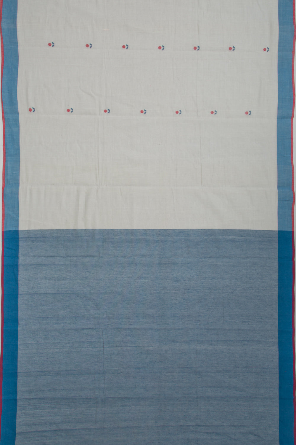 Ponduru Handspun Cotton Butta Pastel Grey Saree