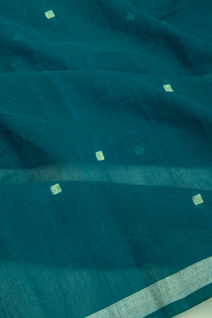 Ponduru Handspun Cotton Butta Teal Blue Saree