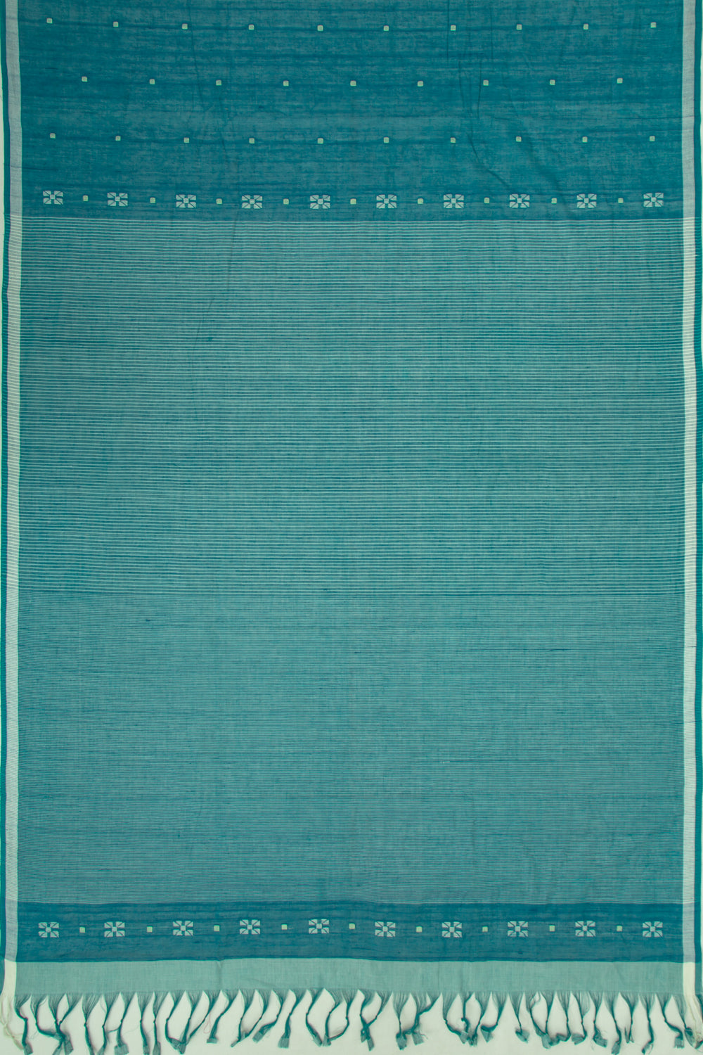 Ponduru Handspun Cotton Butta Teal Blue Saree