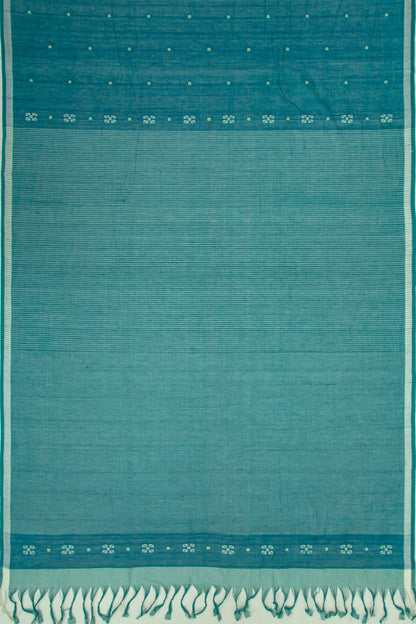 Ponduru Handspun Cotton Butta Teal Blue Saree