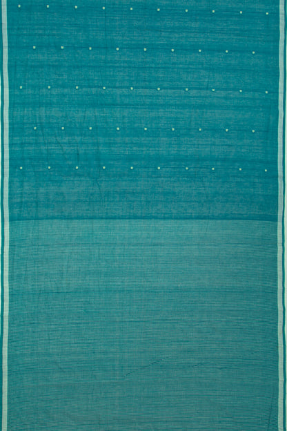 Ponduru Handspun Cotton Butta Teal Blue Saree