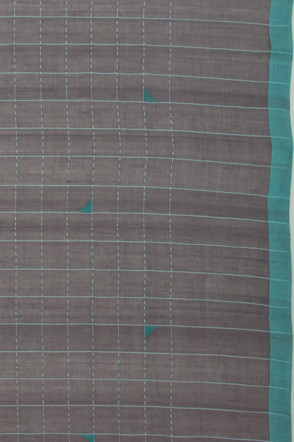 Ponduru Handspun Cotton Checks Elephant Grey Saree