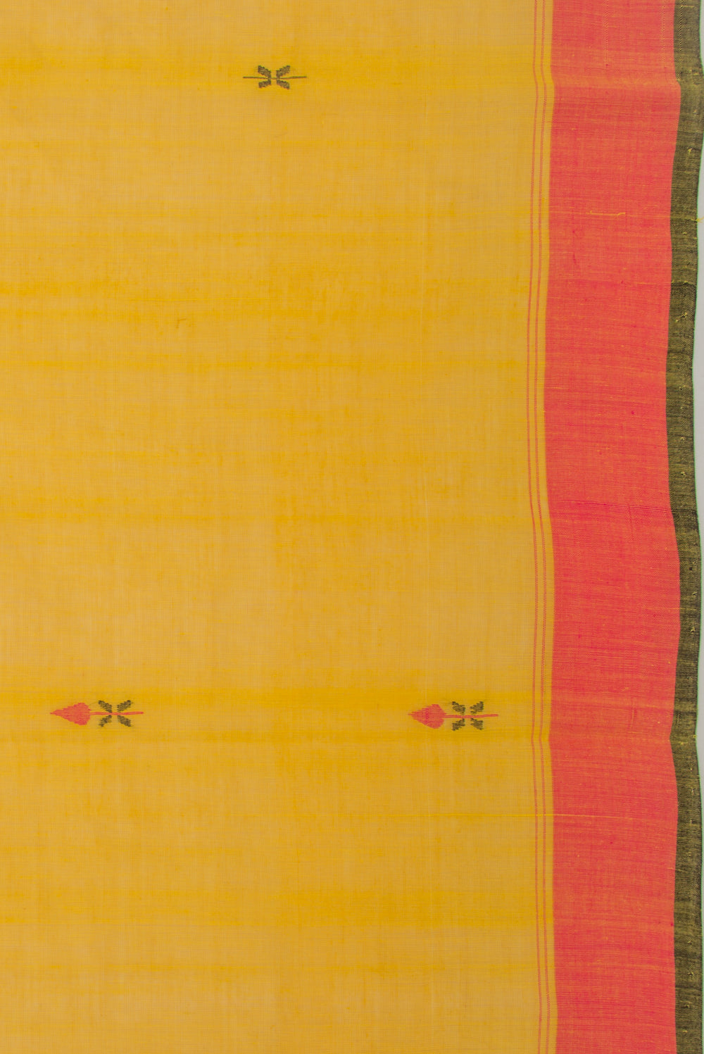 Ponduru Handspun Cotton Butta Yellow Saree