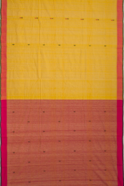 Ponduru Handspun Cotton Butta Yellow Saree