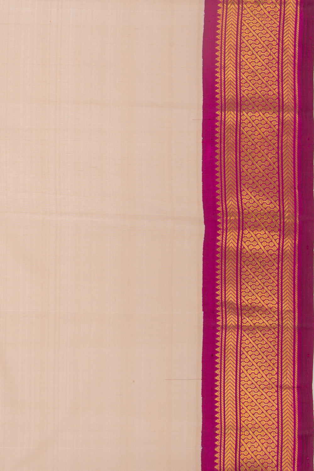 Kanchipuram Silk Plain Cream Saree