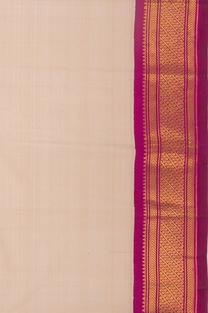 Kanchipuram Silk Plain Cream Saree