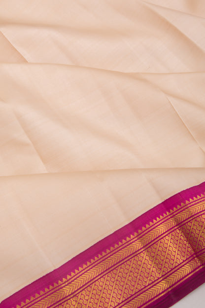 Kanchipuram Silk Plain Cream Saree
