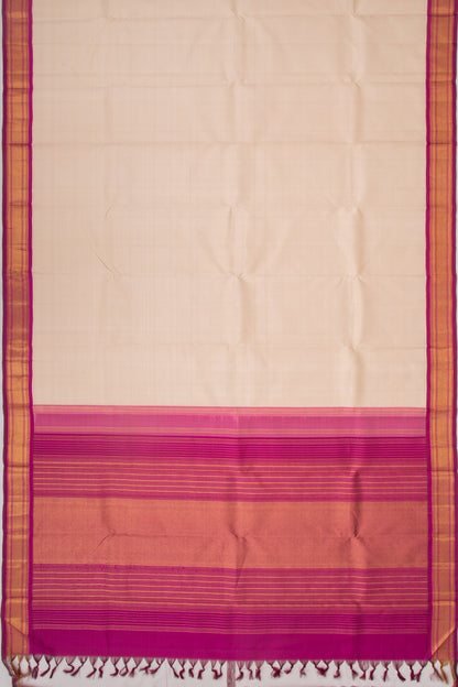 Kanchipuram Silk Plain Cream Saree