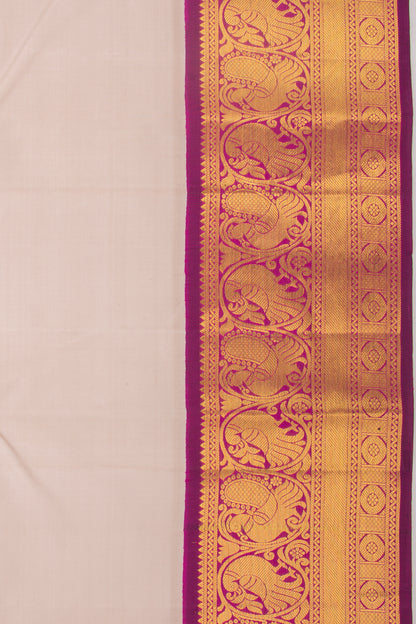 Kanchipuram Silk Plain Beige Saree